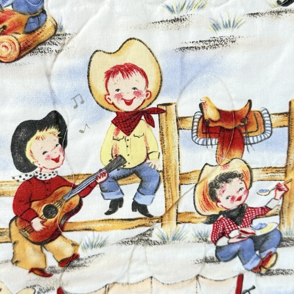 Handmade Cowboy Baby Quilt Cotton Western Nursery Bandana Blanket